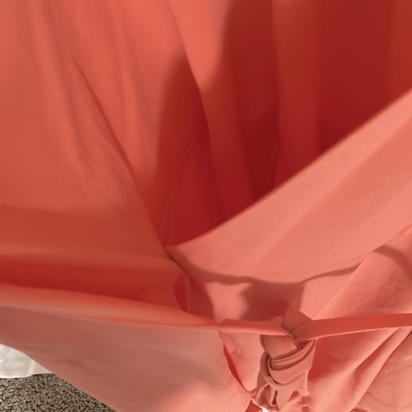 GB: Peach Ruffle Wrap Dress- Midi- High/low- XL - Picture 7 of 16